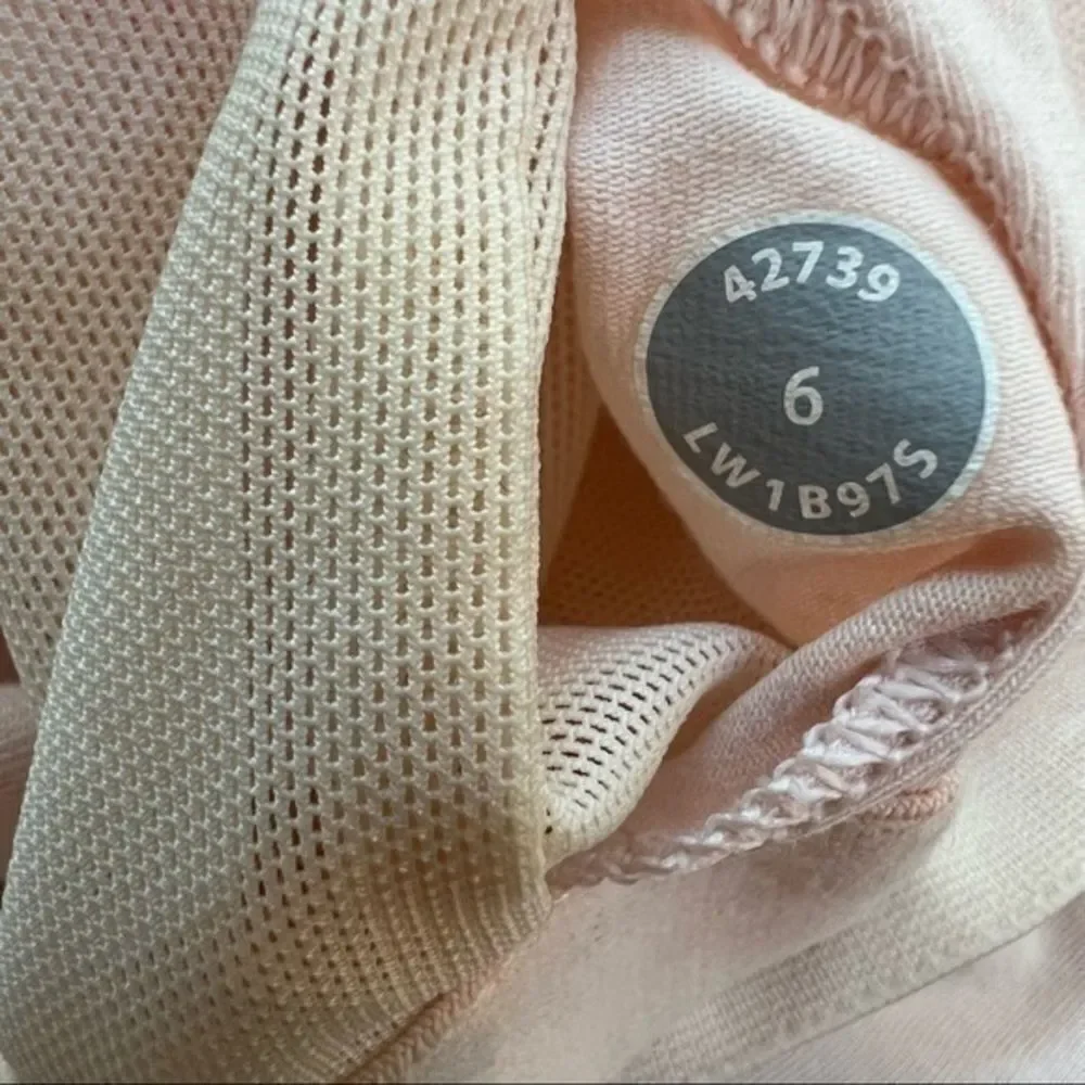 Lululemon light pink bright pink trim Athletic Tank Top Size 6